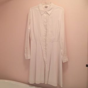 Crisp white shirt dress